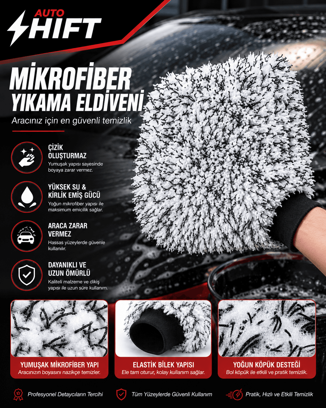 Mikrofiber Otomobil Yıkama Eldiveni - Autoshift