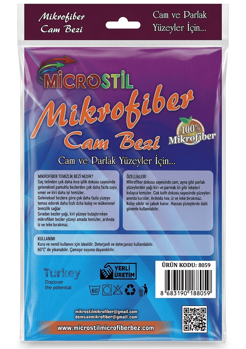 Microstil Mikrofiber Cam Bezi (40x50 cm) - Görsel 2