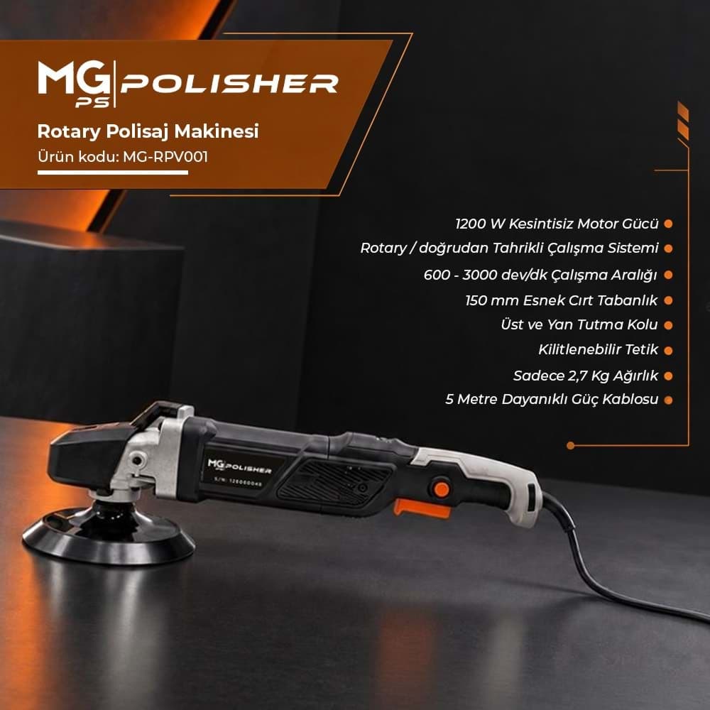 MG PS RPV001 Rotary Polisaj Makinesi 1200W | Profesyonel Pasta Cila Makinesi - Görsel 2