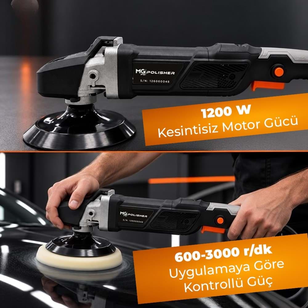 MG PS RPV001 Rotary Polisaj Makinesi 1200W | Profesyonel Pasta Cila Makinesi - Görsel 3
