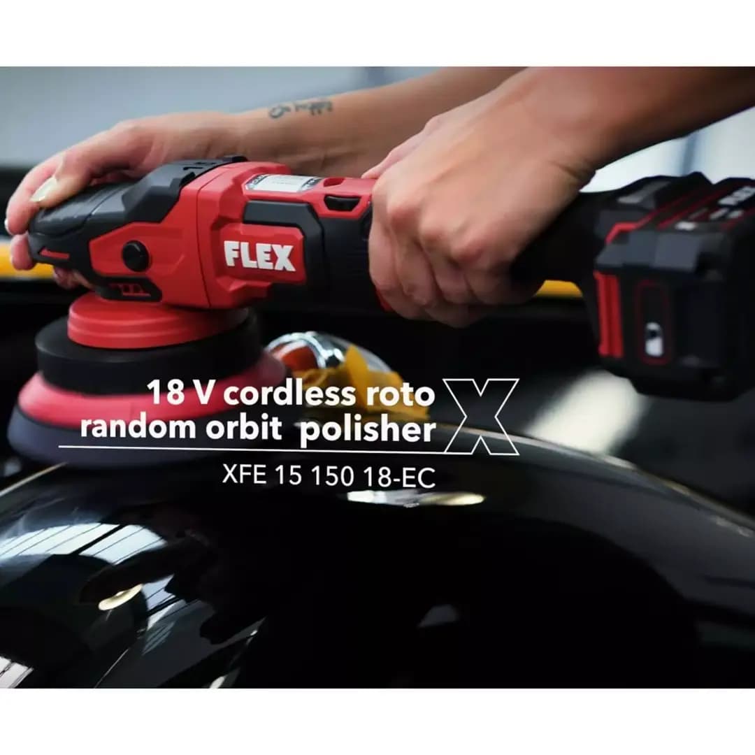 FLEX XFE 15 150 18-EC SET Random Orbital Çift Akülü Kablosuz Polisaj Makinesi Seti – Fırçasız Motor - Görsel 4