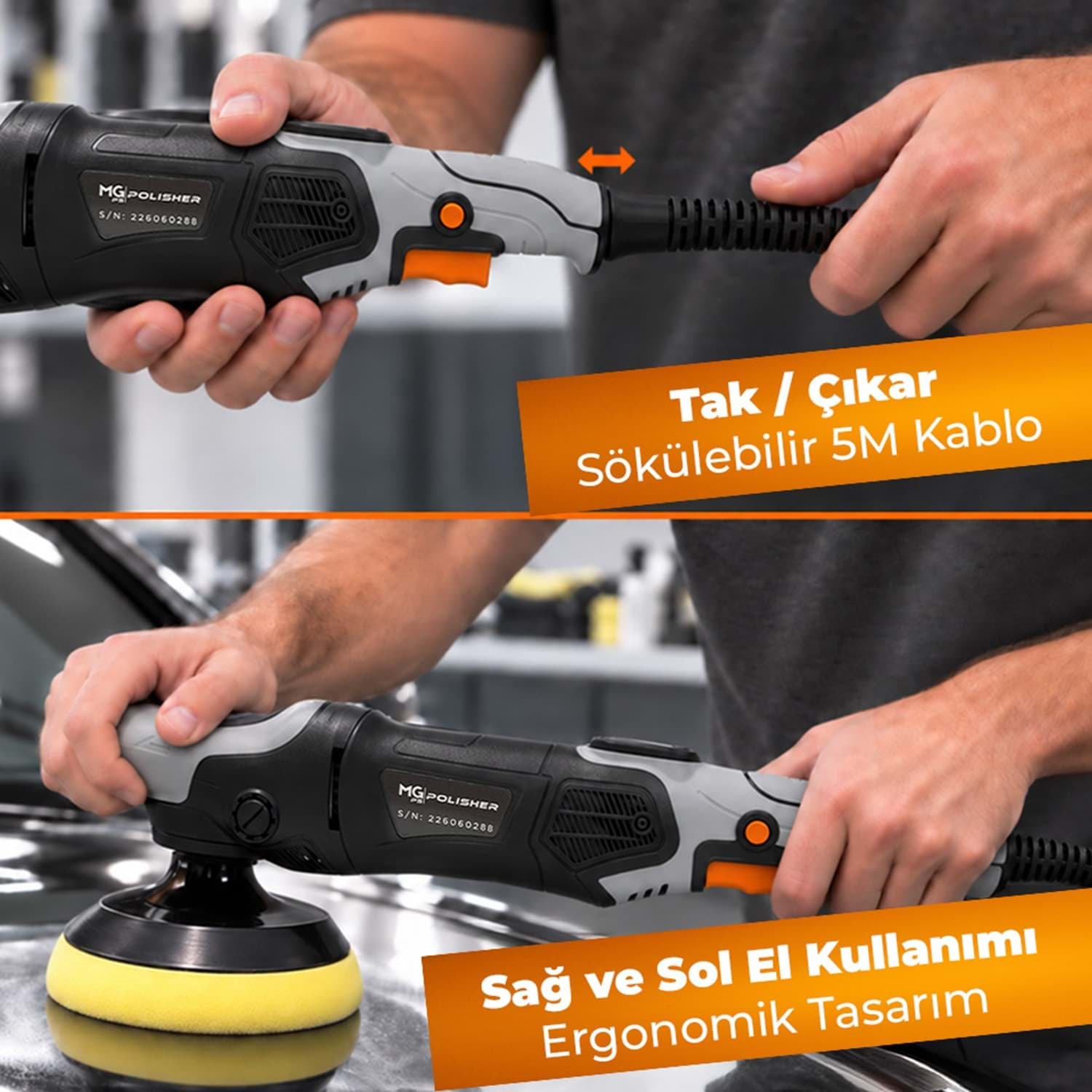 MG PS RPV002 Yüksek Torklu Rotary Polisaj Makinesi 1200W | Dijital LED Ekran Profesyonel Pasta Cila - Görsel 4