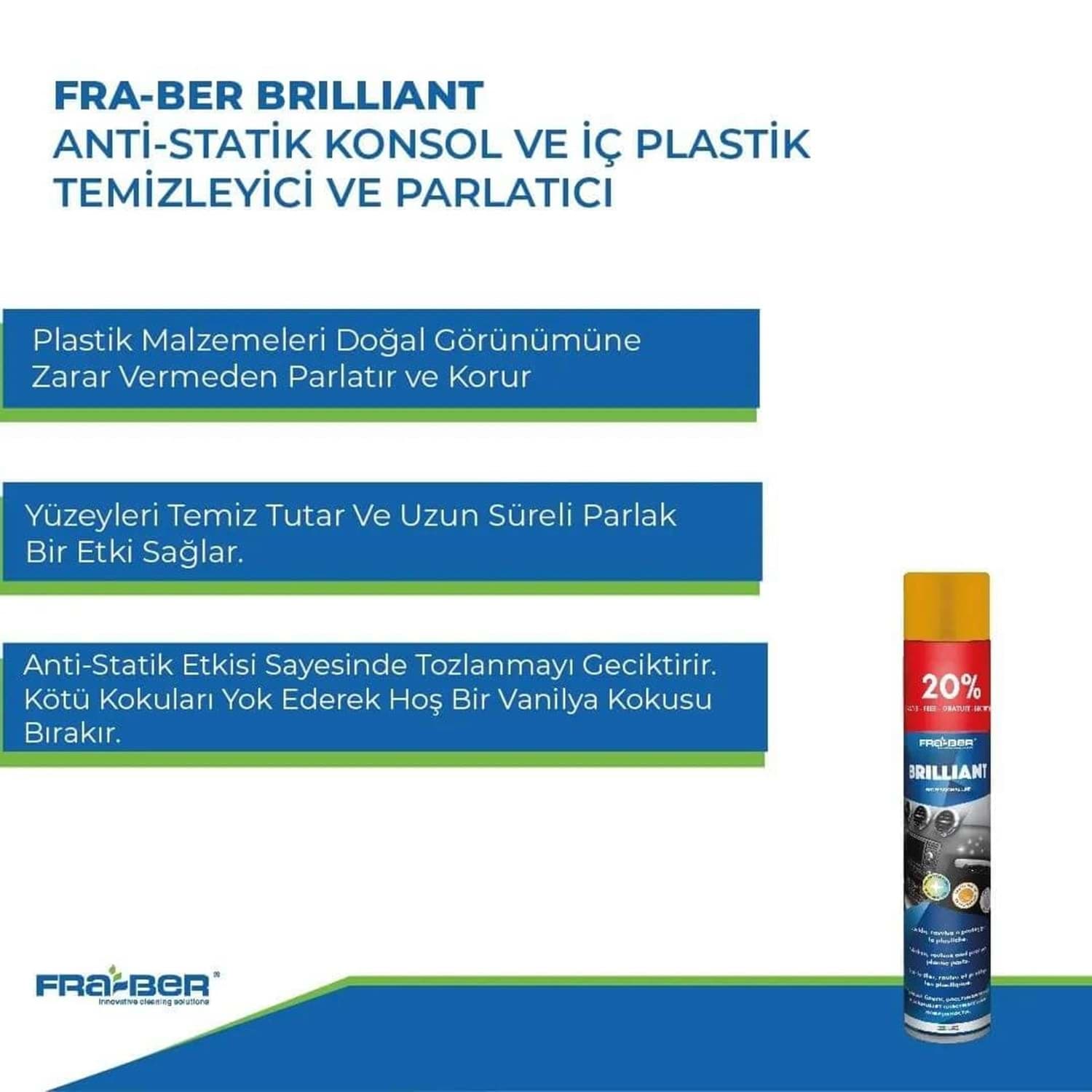 FRA-BER Brilliant Konsol Ve İç Plastik Temizleyici Parlatıcı - Görsel 2