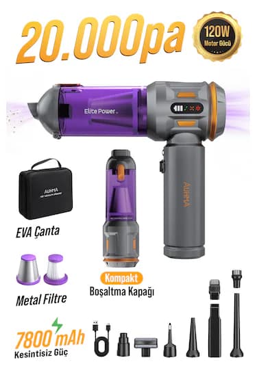 Auhma Ahv-24 Lımıted Edıtıon 20.000pa Brushless Kablosuz Araç İçi Basınçlı Üfleme & Çekme Süpürgesi - Görsel 2