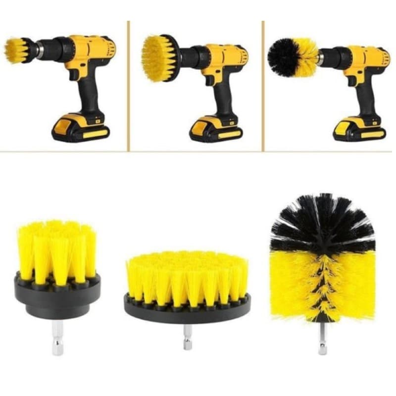 Autoshift Matkap Ucuna Takılan 3'lü Fırça Temizlik Seti - Autoshift