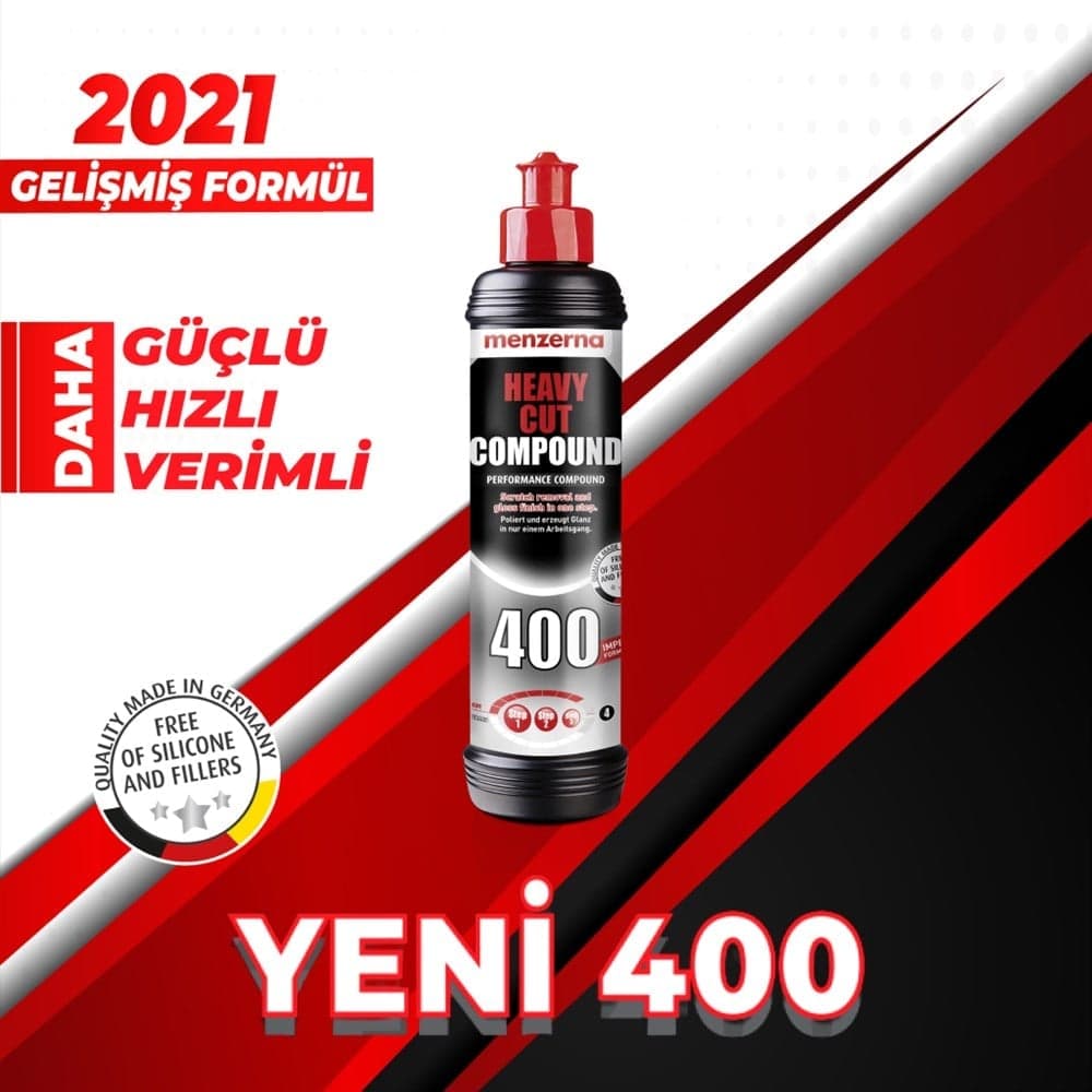 Menzerna YENİ 400 Heavy Cut Ağır Çizik Giderici Kalın Pasta 250ml - Görsel 2