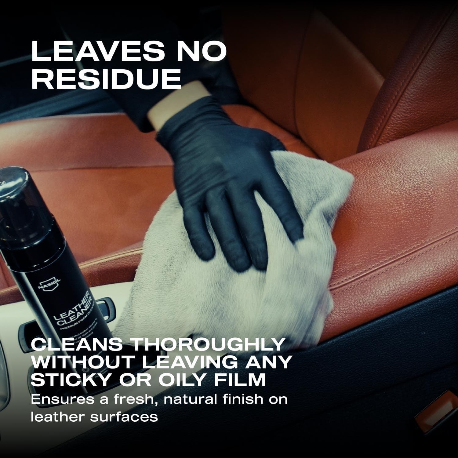 Nasiol Leather Cleaner Araç, Ev, Ofis, Deri Yüzeyler için Premium Köpük Temizleyici Deri Bakımı 250gr - Görsel 6