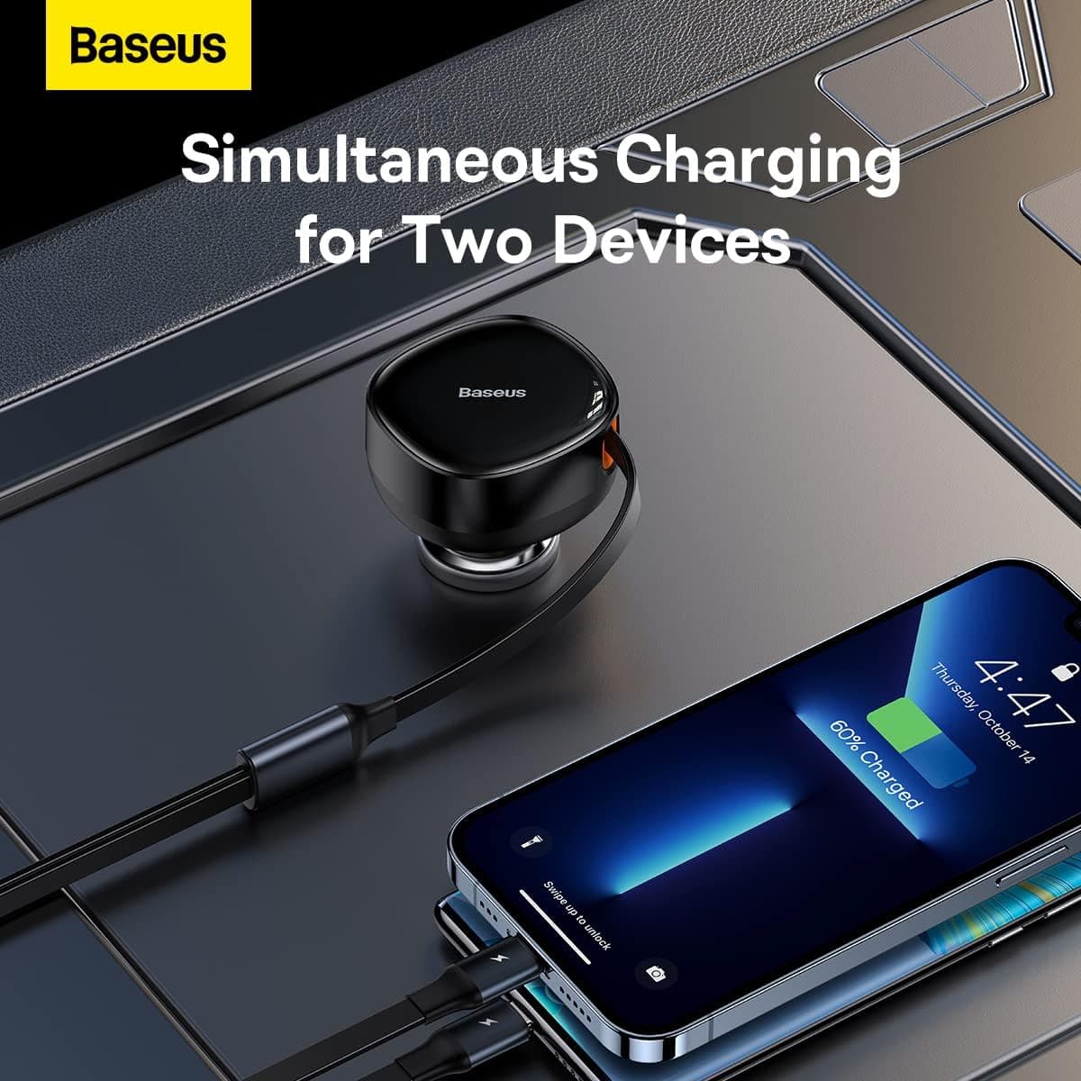 Baseus Enjoyment 2'si 1 arada Araç Şarjı C+L 30W - Görsel 6