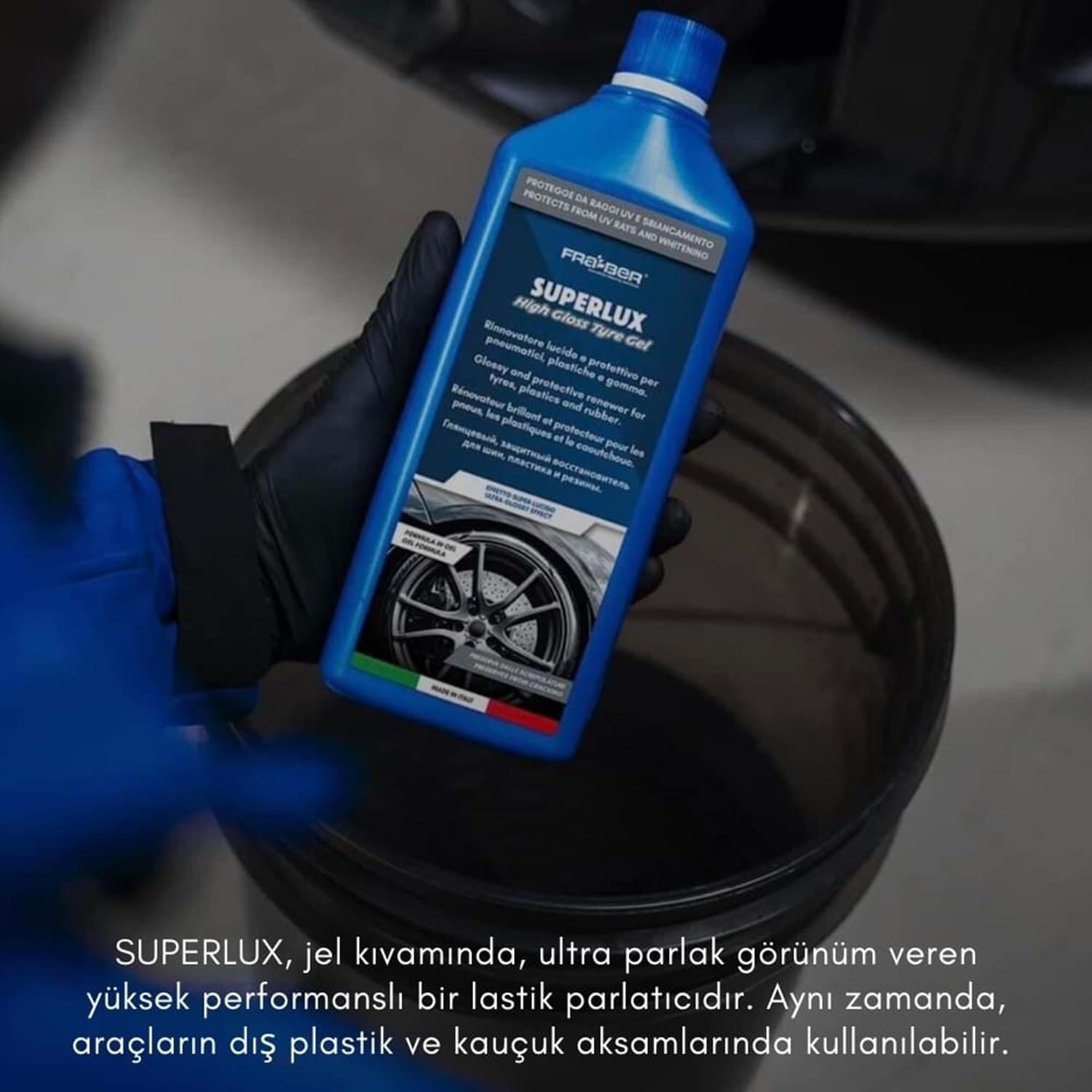 Fra-Ber Superlux Suya Dayanıklı Lastik Parlatıcı Dış Iç Plastik Trim Koruyucu Yenileyici - 900 ml - Görsel 2